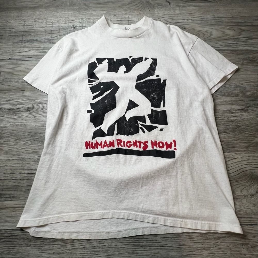 Stedman T-Shirt Mens XL White 1988 Human Rights Now World Tour Vintage Graphic